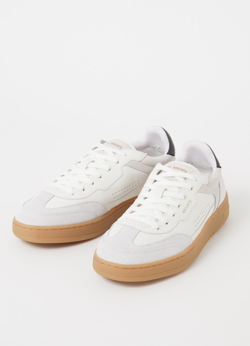 Axel Arigato Dice-T-Toe sneaker van leer met suède details - detail 4 gebroken wit