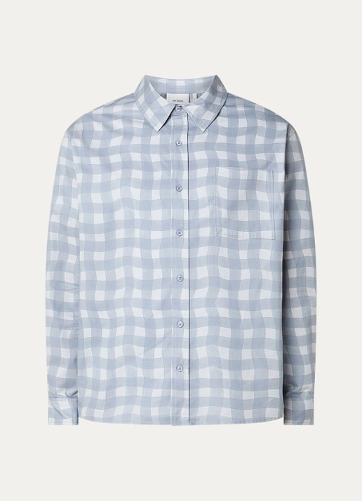 Axel Arigato Distort Gingham overhemd met ruitdessin - voorkant 3 grijs