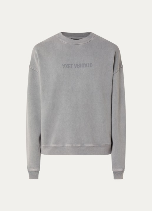 Axel Arigato Distort sweater met logo - voorkant 2 grijs
