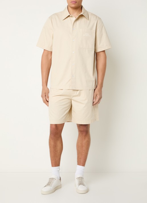 Axel Arigato Drew overhemd met logoborduring - voorkant 3 beige
