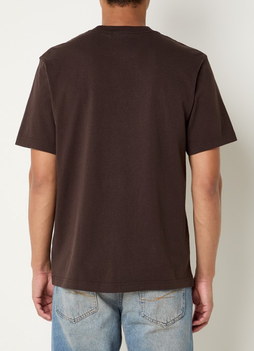 Axel Arigato Legacy T-shirt met logo - achterkant 3 donkerbruin