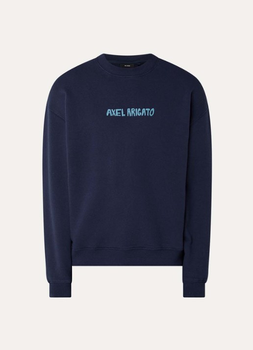 Axel Arigato Norton sweater met logo - voorkant 3 donkerblauw