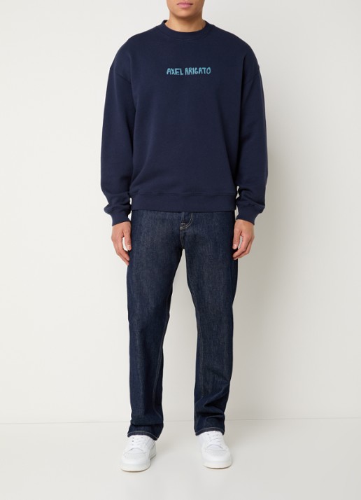 Axel Arigato Norton sweater met logo - voorkant 4 donkerblauw