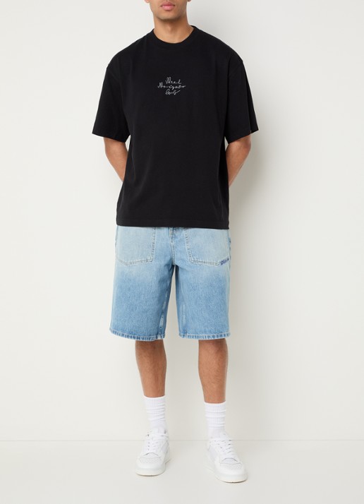 Axel Arigato Paris T-shirt met logoborduring - voorkant 4 zwart