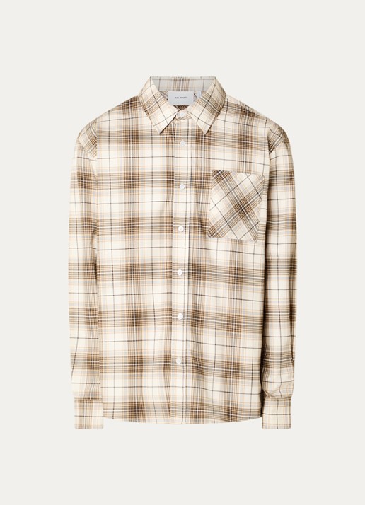 Axel Arigato Wicked overshirt met ruitdessin - voorkant 3 gebroken wit