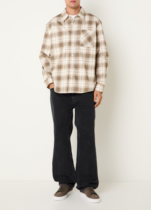 Axel Arigato Wicked overshirt met ruitdessin - voorkant 4 gebroken wit