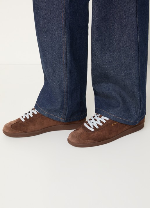 Axel Arigato Zane sneaker van leer met suède details - voorkant 2 donkerbruin