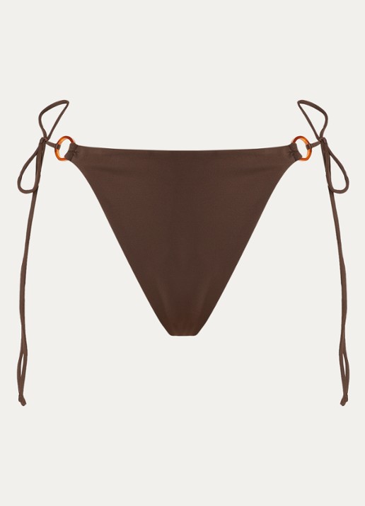 Aya Label The Athena bikinislip met print - voorkant donkerbruin
