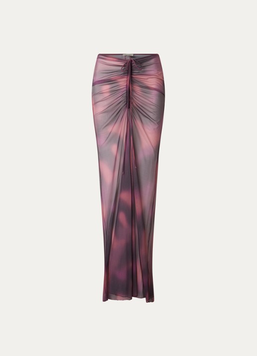 Aya Label The Athena maxi strandrok van mesh - voorkant paars