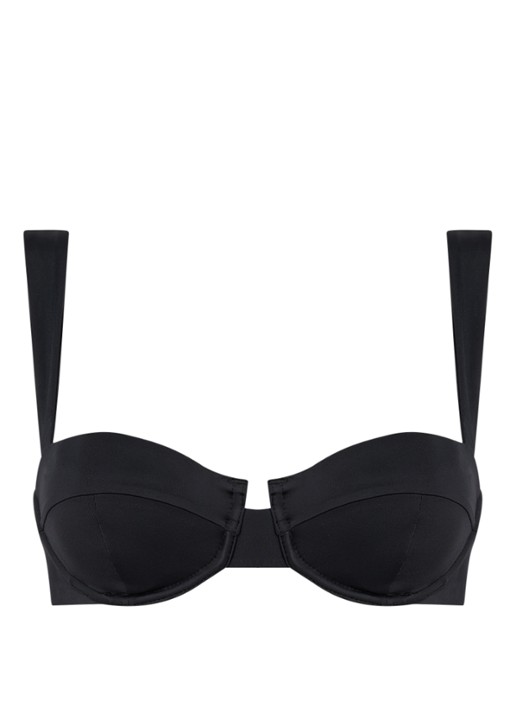 Aya Label The Clio balconette bikinitop met beugel en uitneembare vulling - voorkant zwart