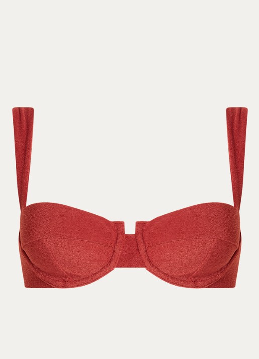 Aya Label The Clio balconette bikinitop met beugel en uitneembare vulling - voorkant steenrood