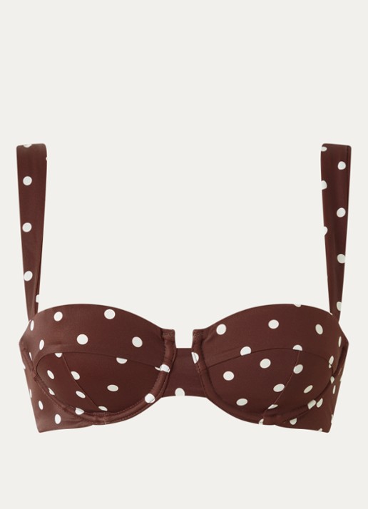 Aya Label The Clio balconette bikinitop met beugel en uitneembare vulling - voorkant hazelnootbruin