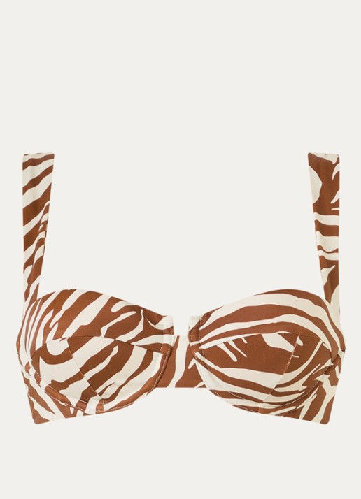 Aya Label The Clio balconette bikinitop met beugel en uitneembare vulling - voorkant bruin