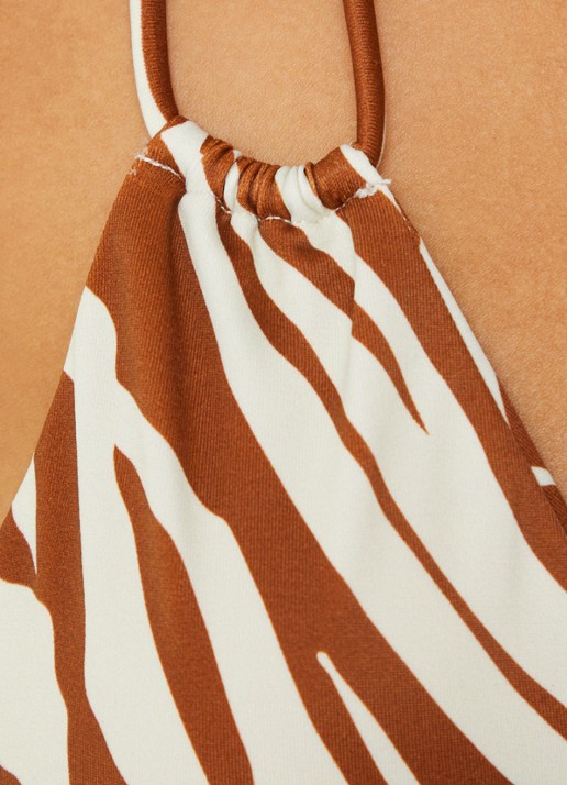 Aya Label The Rhea triangel bikinitop met uitneembare vulling - detail 3 oranjebruin