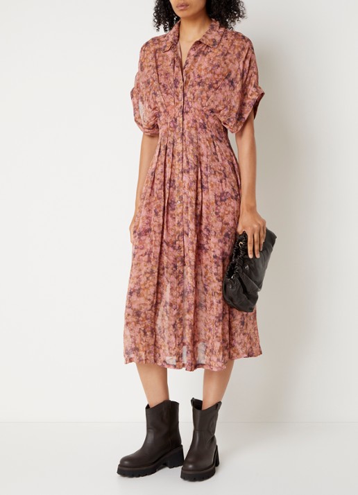 ba&sh Adena midi blousejurk met print