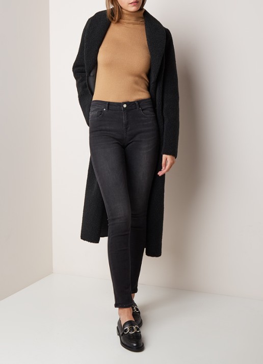 Ba&sh Aimi mid waist skinny jeans - voorkant 5 zwart