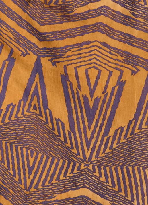ba&sh Antal midi tuniek jurk met V-hals en print - detail 3 cognac