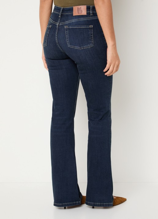 ba&sh Aommie mid waist flared jeans met donkere wassing - achterkant 3 indigo