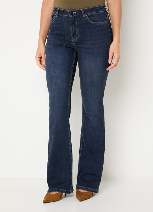 ba&sh Aommie mid waist flared jeans met donkere wassing