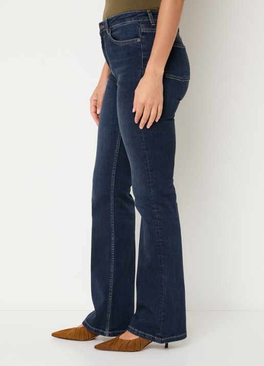 ba&sh Aommie mid waist flared jeans met donkere wassing - detail 5 indigo