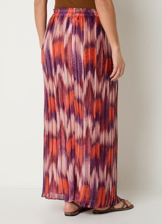 ba&sh Ariette maxi rok met plissé - achterkant 4 kersenrood