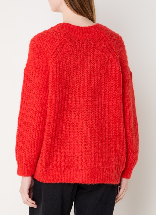 ba&sh Baba grofgebreid vest in alpaca wolblend - achterkant 3 rood