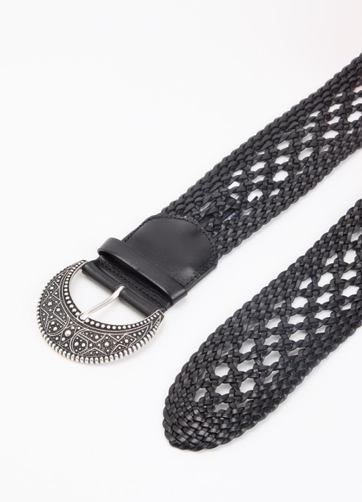 ba&sh Balmy riem van leer - detail 2 zwart
