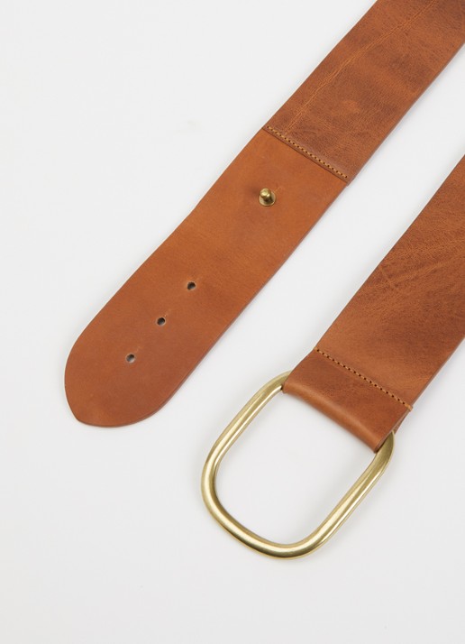 ba&sh Banel riem van leer - detail roestbruin