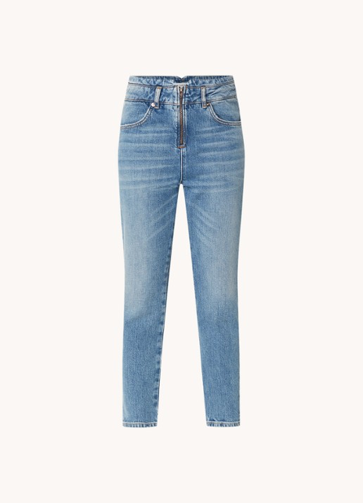 ba&sh Barnie high waist slim fit cropped jeans met medium wassing - voorkant 3 indigo