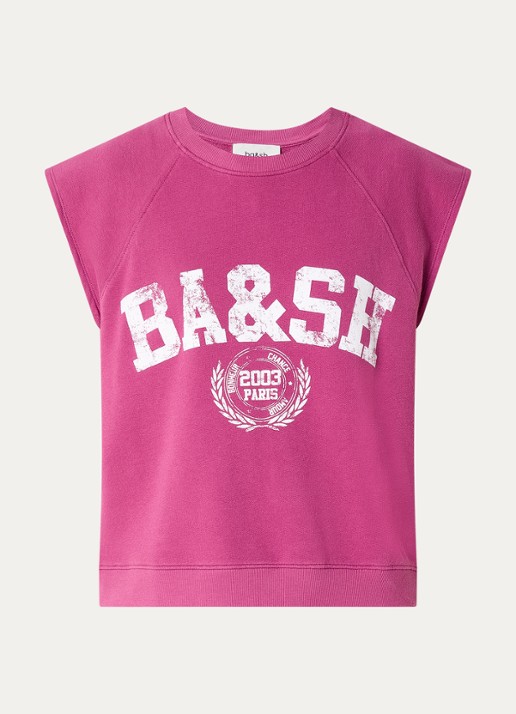 ba&sh Beata sweater met logoprint - voorkant donkerroze