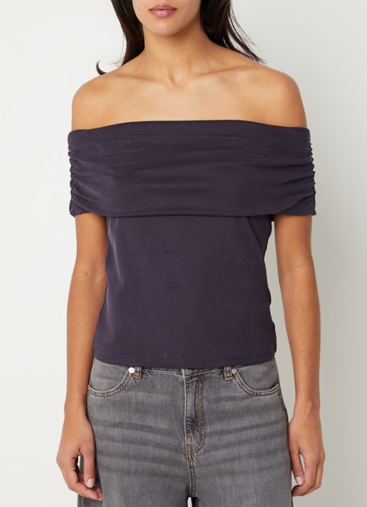 ba&sh Bene ribgebreide off shoulder top