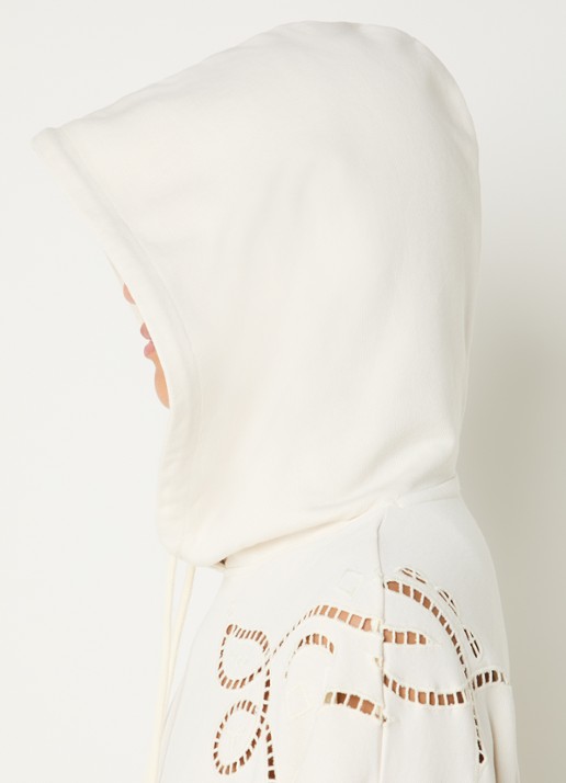 ba&sh Beni hoodie met opengewerkt dessin - detail 4 gebroken wit
