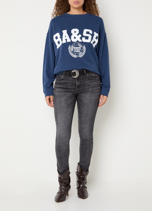ba&sh Benjamin sweater met logoprint - voorkant 4 indigo