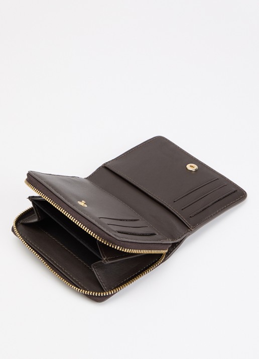 ba&sh Bifold portemonnee van leer - voorkant 2 donkerbruin