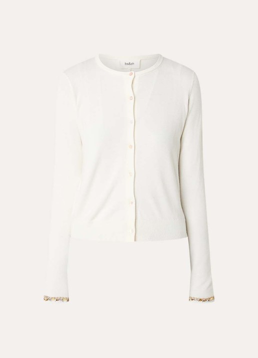 ba&sh Bijot vest van wol met strass - voorkant 2 gebroken wit