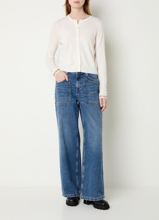 ba&sh Bijot vest van wol met strass - voorkant 3 gebroken wit