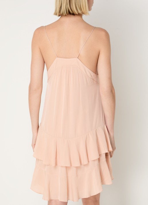 ba&sh Bilona mini jurk met volant - achterkant 2 roze