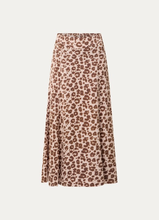 ba&sh Blaire midi rok met panterprint - voorkant 2 beige