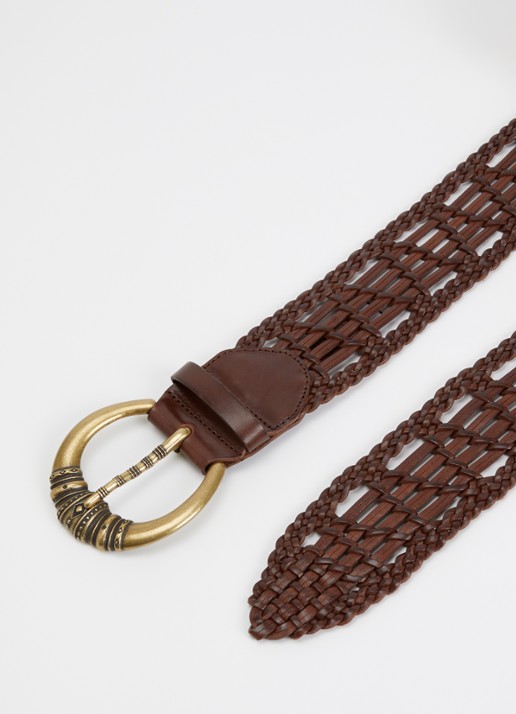 ba&sh Blemence riem van leer - detail bruin