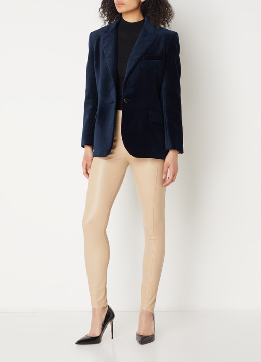 ba&sh Boop blazer van fluweel met klepzakken - voorkant 3 blauw
