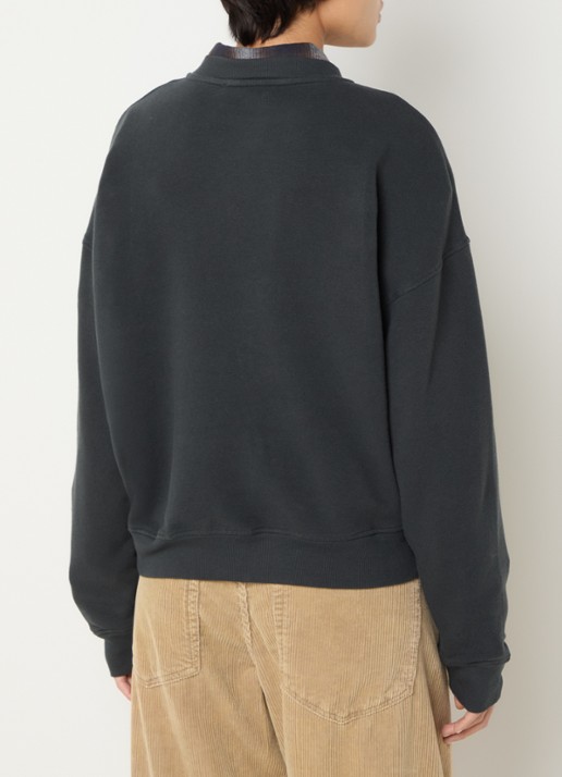 ba&sh Brad sweater met logo - achterkant olijfgroen