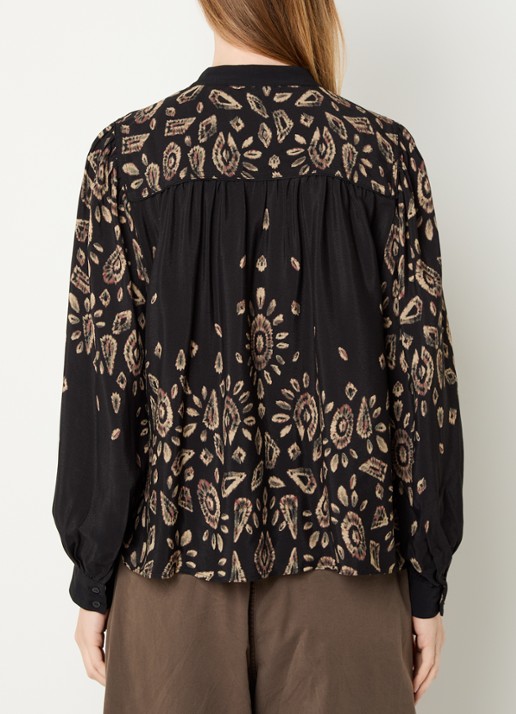 ba&sh Brava blouse met print - achterkant 2 zwart