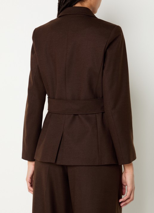 ba&sh Bule blazer met schoudervulling en paspelzakken - achterkant 4 chocoladebruin