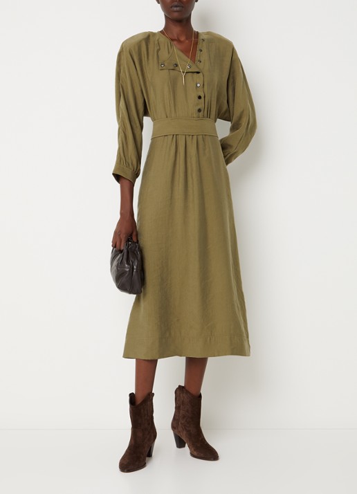ba&sh Canny maxi tuniekjurk met ceintuur