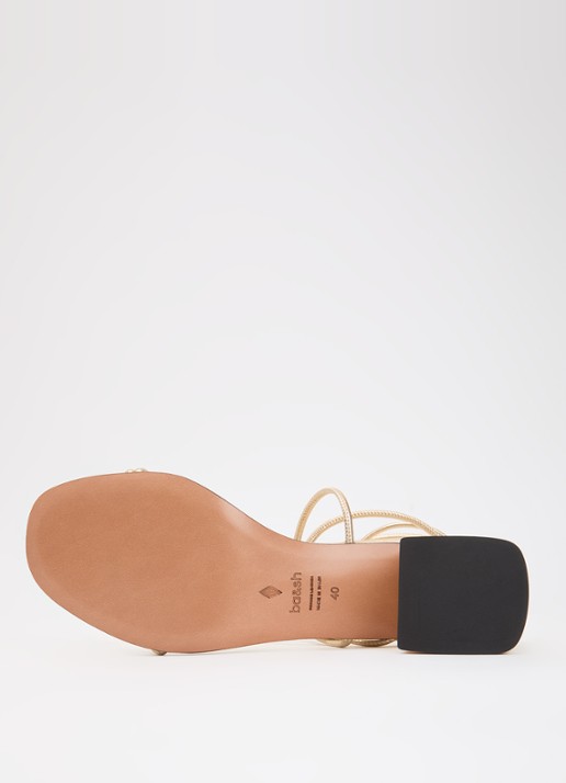 ba&sh Caya sandalette van lamsleer - detail 4 goud