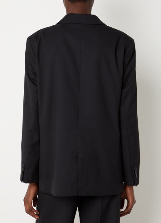 ba&sh Cayne blazer in wolblend met klepzakken - achterkant 2 zwart