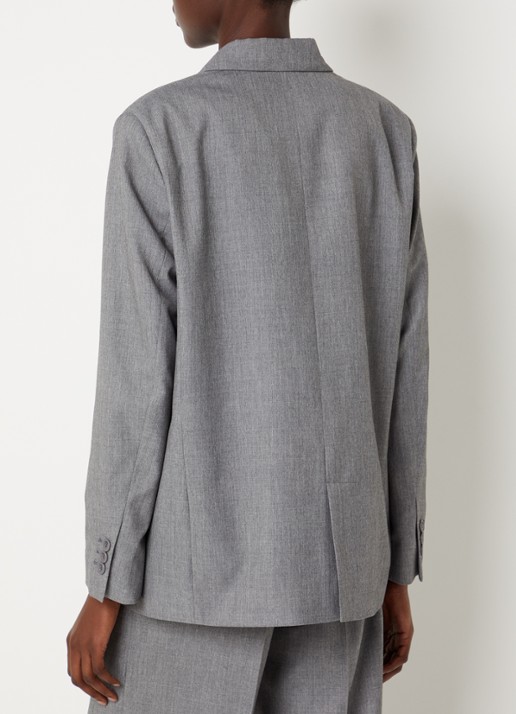 ba&sh Cayne blazer in wolblend met klepzakken - achterkant grijsmele
