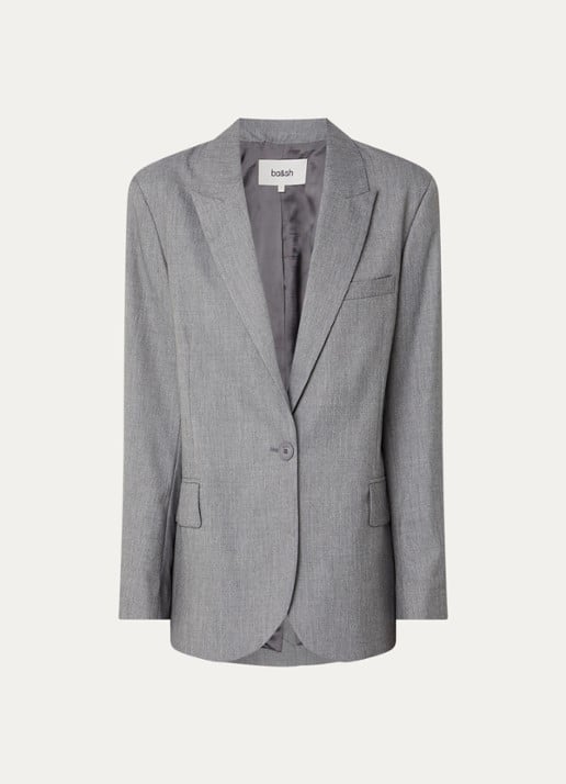 ba&sh Cayne blazer in wolblend met klepzakken - voorkant 2 grijsmele