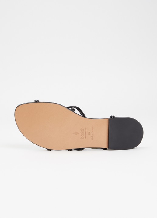ba&sh Cegane sandaal van leer met metallic finish - detail 3 zwart