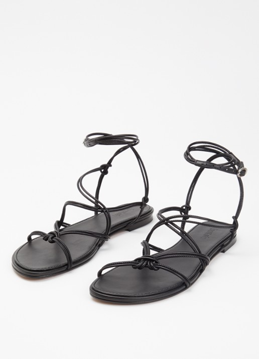ba&sh Cegane sandaal van leer met metallic finish - detail 4 zwart